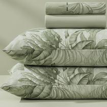 Jogo de Lençol Cama Casal Karsten Percal Importado 100% Algodão Estampado 4 Peças Cor:Lucian - Geómetrico Azul