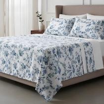 Jogo de Lençol Cama Casal King Teka Diamante Percal 150 fios 100% Algodão Macio Estampado 4 pçs Jogo de Lençol Cama Casal King Teka Diamante Percal 150 fios 100% Algodão Macio Estampado 4 pçs