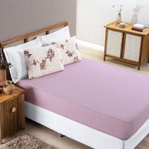Jogo de Lençol Cama Casal Padrão 3 Peças em Malha Fio Penteado 100% Algodão Lençol Elásticado