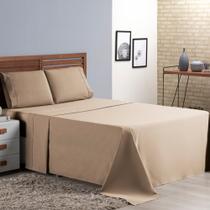 Jogo de Lençol Cama Casal Padrão 4 Peças Micro Percal 400 fios com Ponto Palito Confort