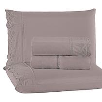 Jogo De Lençol Cama Casal Padrão Bordado Inglês 04 peças Percal 400 Fios Elegance Jogo De Lençol Cama Casal Padrão Bordado Inglês 04 peças Percal 400 Fios Elegance