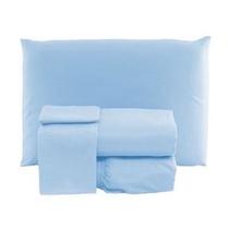 Jogo de Lençol Cama Casal Padrão Box 3 Peças Liso com Elástico em toda volta - 1,88m x 1,38m x 20cm