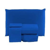 Jogo de Lençol Cama Casal Padrão Box 3 Peças Liso com Elástico em toda volta - 1,88m x 1,38m x 20cm