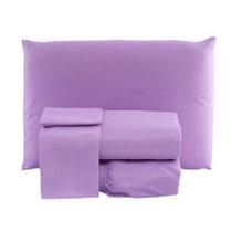 Jogo de Lençol Cama Casal Padrão Box 3 Peças Liso com Elástico em toda volta - 1,88m x 1,38m x 20cm