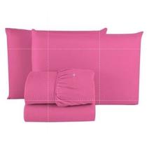 Jogo de Lençol Cama Casal Padrão Box 3 Peças Liso com Elástico em toda volta - 1,88m x 1,38m x 20cm
