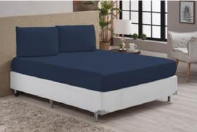 Jogo de Lençol Cama Casal Padrão Box 3 Peças Liso com Elástico em toda volta - 1,88m x 1,38m x 20cm