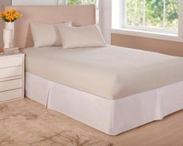 Jogo De Lençol Cama De Viúva 1,28M X1,88M 3Pç Algodão Cáqui