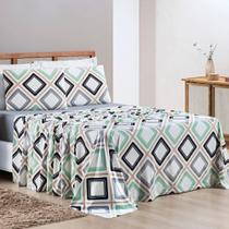 Jogo de Lençol Cama King 4 peças 100% Algodão Malha Penteada Quality