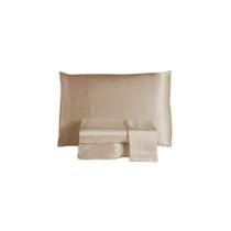 Jogo de Lençol Cama King Cetim Charmousse Lençol de Baixo c/ Elástico -4 Peças Jogo de Lençol Cama King Cetim Charmousse Lençol de Baixo c/ Elástico -4 Peças