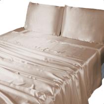 Jogo de Lençol Cama King Size 4 Peças Seda Cetim Charmousse Lençol e Fronha Toque de Seda