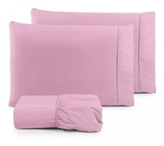 Jogo De Lençol Cama Queen 3 Pçs Percal 400 Fios Peletizado