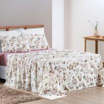 Jogo de Lençol Cama Queen 4 peças 100% Algodão Malha Penteada Quality