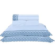 Jogo de Lençol Cama Queen 4 peças 100% Algodão Percal 400 Fios Egípcio Lácio