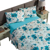 Jogo De Lençol Cama Queen 4 Peças 180 Fios Floral Tiffany