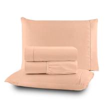 Jogo de Lençol Cama Queen Completo 400 Fios Percal 4 Peças Ponto Palito Anti-pilling com Toque 100% Macio Premium Jogo de Lençol Cama Queen Completo 400 Fios Percal 4 Peças Ponto Palito Anti-pilling com Toque 100% Macio Premium