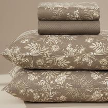 Jogo de Lençol Cama Queen Karsten Percal Importado 100% Algodão Estampado 4 Peças Cor:Dione - Flores Bege Jogo de Lençol Cama Queen Karsten Percal Importado 100% Algodão Estampado 4 Peças Cor:Dione - Flores Bege