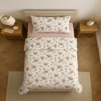 Jogo de Lençol Cama Solteiro 3 Pçs Algodão 200 Fios