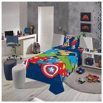 Jogo de Lençol Cama Solteiro Estampado Avengers 2 Peças Masculino