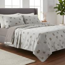 Jogo de Lençol Cama Solteiro Teka Diamante Percal 150 fios 100% Algodão Macio Estampado 3 pçs