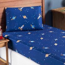 Jogo De Lençol Carrosel Solteiro 2 Peças Infantil Estampado Divertido - Galáxia - 100% Poliéster Jogo De Lençol Carrosel Solteiro 2 Peças Infantil Estampado Divertido - Galáxia - 100% Poliéster