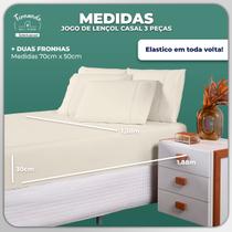 Jogo de Lençol Casal 3 Peças 100 Algodão 400 Fios cinza