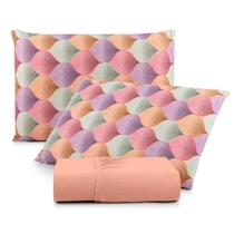 Jogo de Lençol Casal 3 Peças Estampado C/ Elástico Malha 100% Algodão