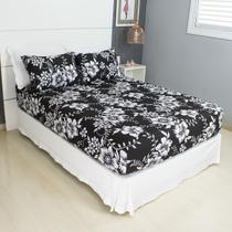 Jogo de Lençol Casal 3 Peças Estampado COZZILAR - Malha 100% Algodão, Conforto Extra e Estilo Para Seu Quarto