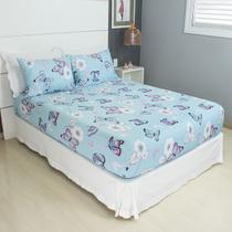 Jogo de Lençol Casal 3 Peças Estampado COZZILAR - Malha 100% Algodão, Conforto Extra e Estilo Para Seu Quarto