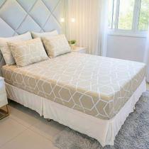 Jogo de Lençol Casal 3 Peças Estampado COZZILAR - Malha 100% Algodão, Conforto Extra e Estilo Para Seu Quarto