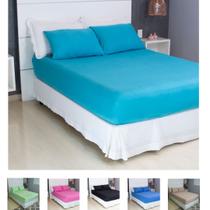 Jogo de Lençol Casal 3 Peças Liso Malha 100% Algodão COZZILAR - Toque Macio, Conforto e Qualidade Duradoura