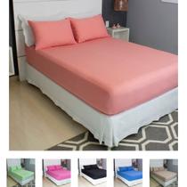 Jogo de Lençol Casal 3 Peças Liso Malha 100% Algodão COZZILAR - Toque Macio, Conforto e Qualidade Duradoura