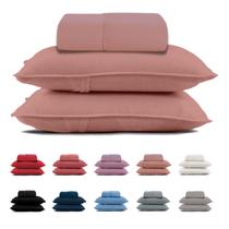 Jogo de Lençol Casal 3 Peças Malha 100% Algodão Com Elástico Jogo de Lençol Casal 3 Peças Malha 100% Algodão Com Elástico