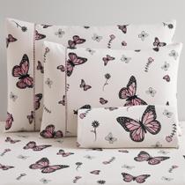 Jogo De Lençol Casal 3 Peças Percal 180 Fios 100% Algodão Ponto Palito - Borboleta Jogo De Lençol Casal 3 Peças Percal 180 Fios 100% Algodão Ponto Palito - Borboleta
