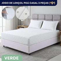 Jogo De Lençol Casal 3 Peças Poá Toque Suave 400 Fios Premium Alta Durabilidade Extra Macio