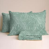 Jogo De Lençol Casal 3 Peças Simples Micropercal Cama Box Lençol com Elastico e 2 Fronhas