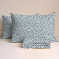 Jogo De Lençol Casal 3 Peças Simples Micropercal Cama Box Lençol com Elastico e 2 Fronhas