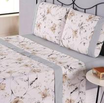 Jogo de Lençol Casal 4 Pçs Percal 180 Fios Estampado Encantare Ponto Palito Casal/Queen/King Jogo de Lençol Casal 4 Pçs Percal 180 Fios Estampado Encantare Ponto Palito Casal/Queen/King