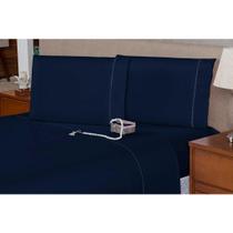 Jogo de Lençol Casal 4 Pçs Ponto Palito Percal Flex 400 Fios Toque Acetinado