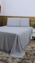 Jogo De Lençol Casal 4 Peças Cinza Bordado Grego Percal Jogo De Lençol Casal 4 Peças Cinza Bordado Grego Percal