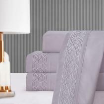 Jogo de Lençol Casal 4 Peças Gênova Percal 400 Fios Bordado