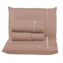 Jogo De Lençol Casal 4 Peças Ponto Palito Percal 400 Fios