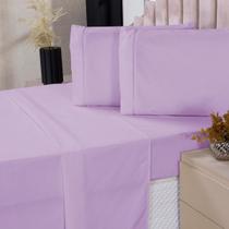 Jogo De Lençol Casal 4P Algodão Com Lençol De Cima Lilás