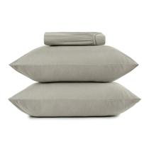 Jogo de lençol casal altenburg 3 peças malha 100% algodao cinza platinum