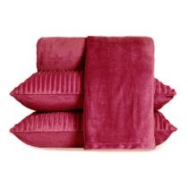 Jogo de Lençol Casal BBC Textil Plush 3 Pçs Vermelho - 205