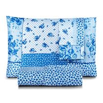 Jogo De Lençol Casal Box Tecido Patchwork 3 Peças Bouti Jogo De Lençol Casal Box Tecido Patchwork 3 Peças Bouti