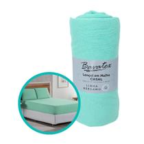 Jogo De Lençol Casal C/ Elástico Fronha 100% Algodão Malha 3pçs