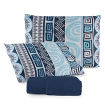 Jogo de Lençol Casal C/ Elástico Malha 100% Algodão 03 Pçs Estampado - Malucasim