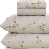 Jogo de Lençol Casal Karsten Percal 160 Fios 100% Algodão Estampado Cama 4 Peças