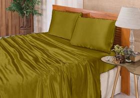 Jogo De Lençol Casal King Cetim Seda Cobre 4 Peças