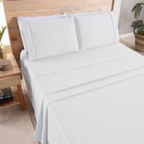 Jogo De Lençol Casal King Percal 200 Fios 3 Peças Algodão - Harmony Lar